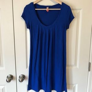 Bright blue T-shirt dress